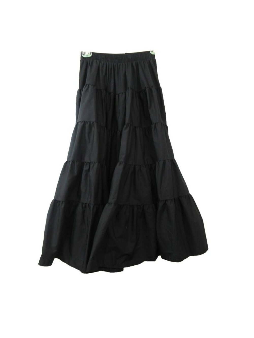 Malco Modes Squaredance Boho Skirt 22" Waist 31" Long Black Tiers Ruffles USA